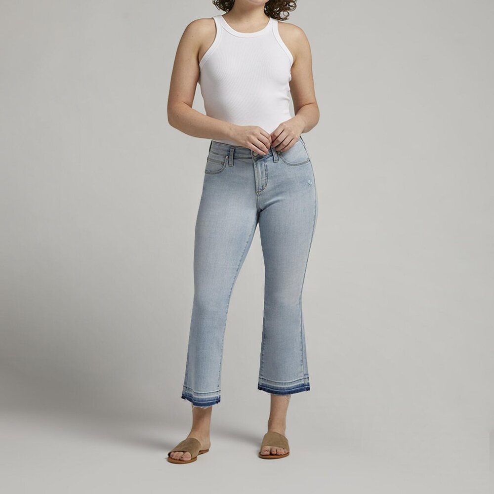 NWT Jag Eloise Mid Rise Bootcut Crop Jeans In Bleach Blue